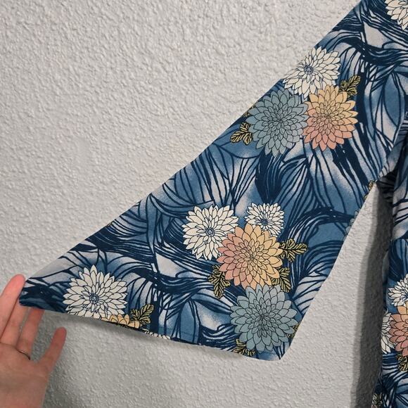 Venezia Vtg Womens Floral Artsy Flutter Sleeve Peasant Blouse Size 16 Fairy Boho - Picture 3 of 7